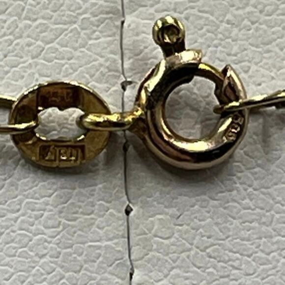 14k Yellow 585 Italy Gold Dainty Elegant Twisted Rope Chain Necklace 16” 1mm - Picture 7 of 8